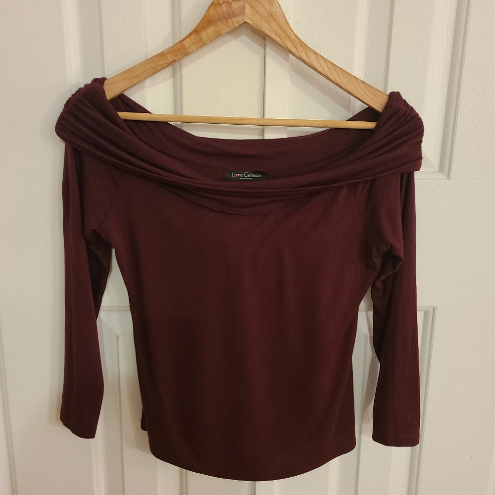 Love Cameron 3/4 sleeve stretch knit top size S